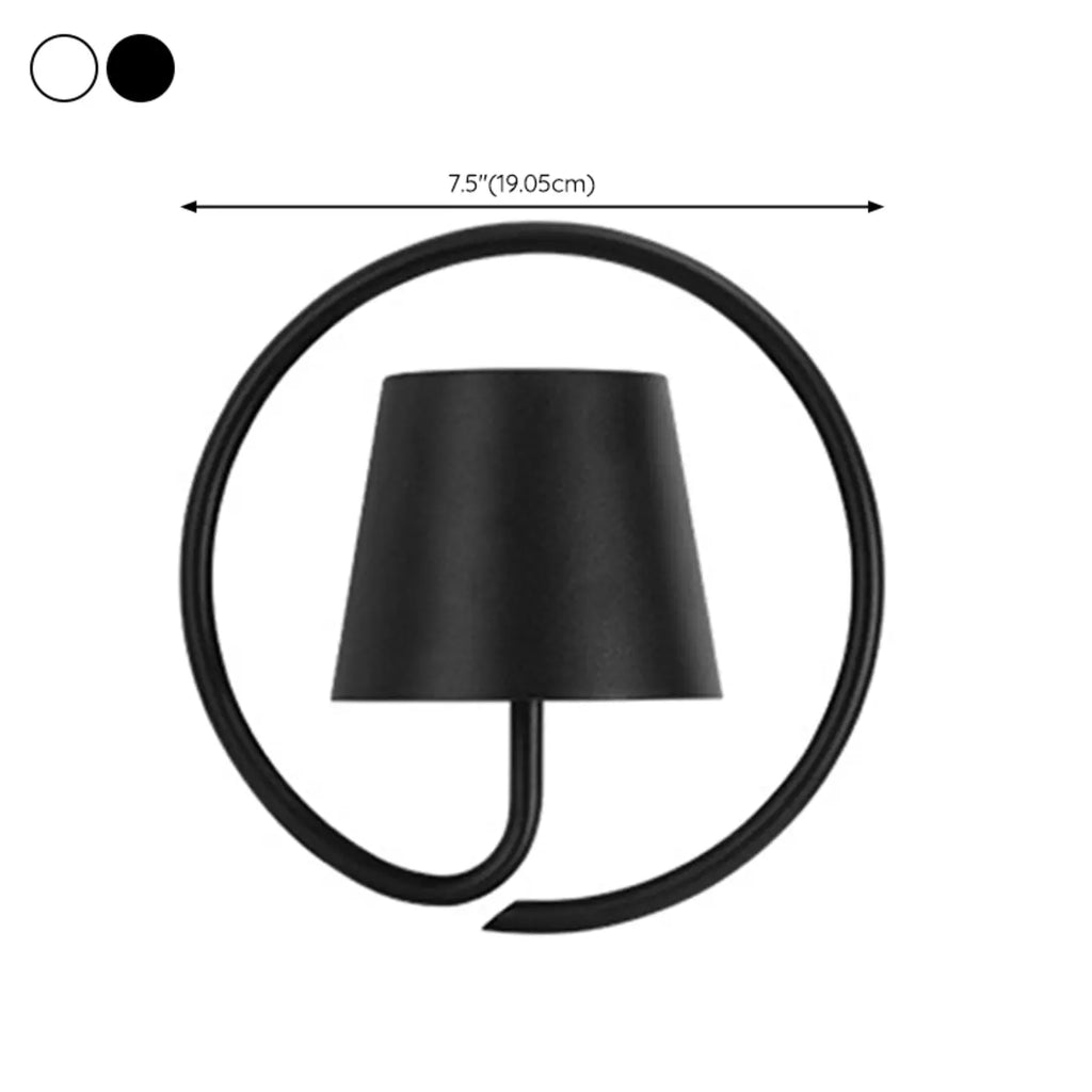 Applique murale minimaliste en métal noir et blanc