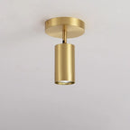 Luminaire sur rail réglable cylindrique doré minimaliste semi-encastré