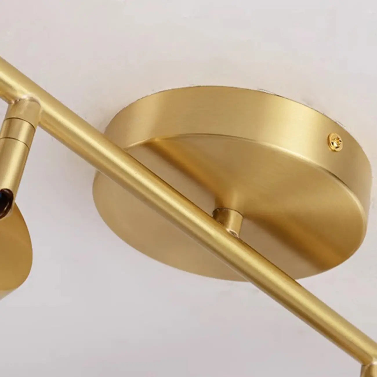 Luminaire sur rail réglable cylindrique doré minimaliste semi-encastré