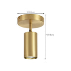 Luminaire sur rail réglable cylindrique doré minimaliste semi-encastré