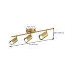 Luminaire sur rail réglable cylindrique doré minimaliste semi-encastré