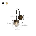Luxueuse applique murale suspendue vintage en laiton antique avec cristal