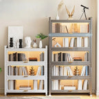 Bibliothèque verticale en métal gris/blanc à dos fermé et portes