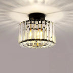 Plafonnier semi-encastré carré en cristal doré moderne