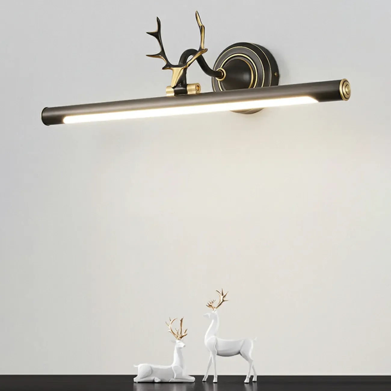 Applique murale LED tubulaire en forme de bois de cerf durable avec abat-jour en acrylique pour chambre