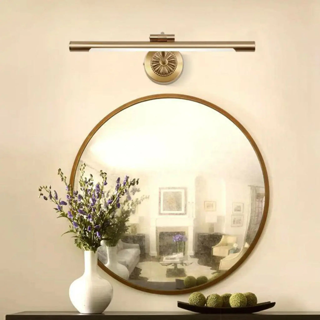Applique murale élégante et luxueuse en laiton avec éclairage LED pour salle de bain