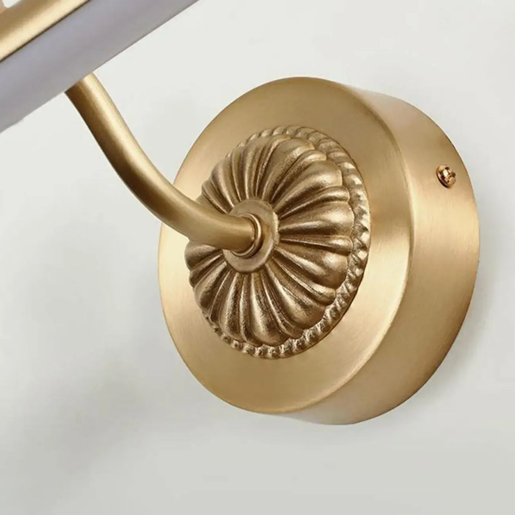 Applique murale élégante et luxueuse en laiton avec éclairage LED pour salle de bain