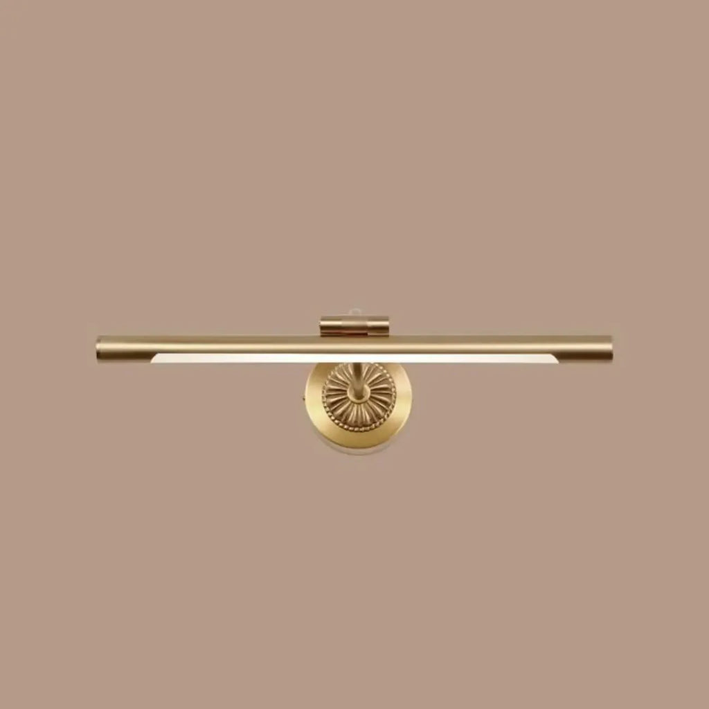 Applique murale élégante et luxueuse en laiton avec éclairage LED pour salle de bain