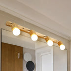Applique murale moderne en bois à 3 lumières LED linéaires