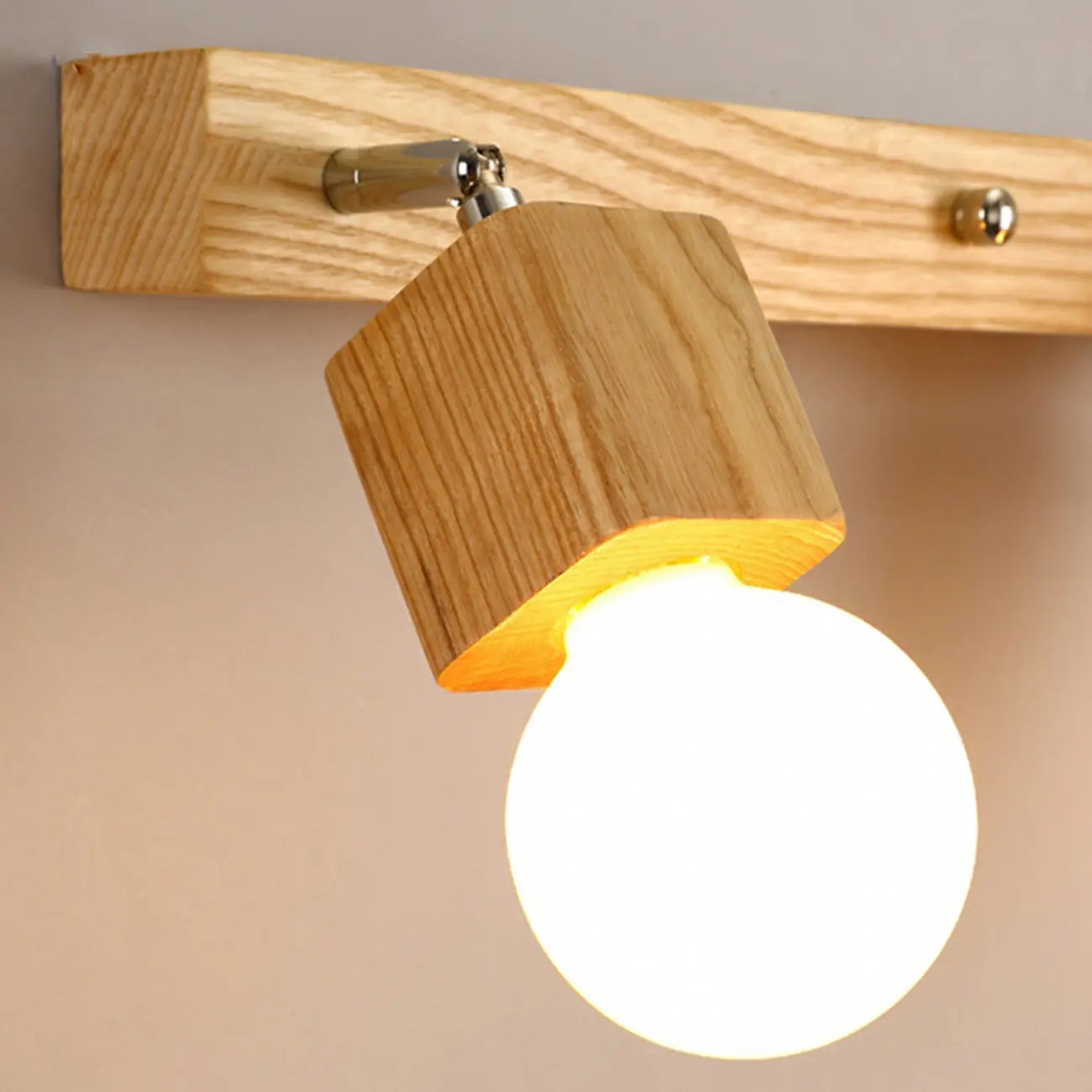 Applique murale moderne en bois à 3 lumières LED linéaires