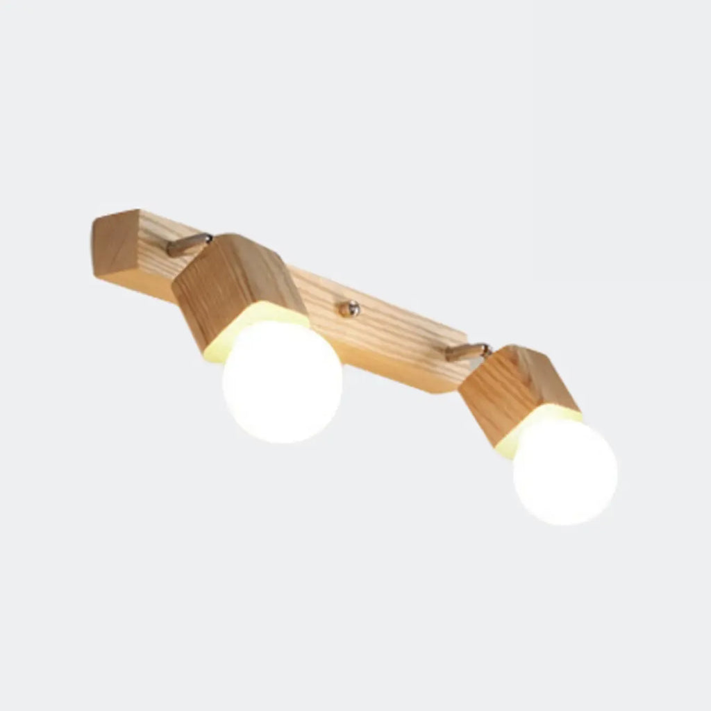 Applique murale moderne en bois à 3 lumières LED linéaires