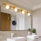 Applique murale moderne en bois à 3 lumières LED linéaires