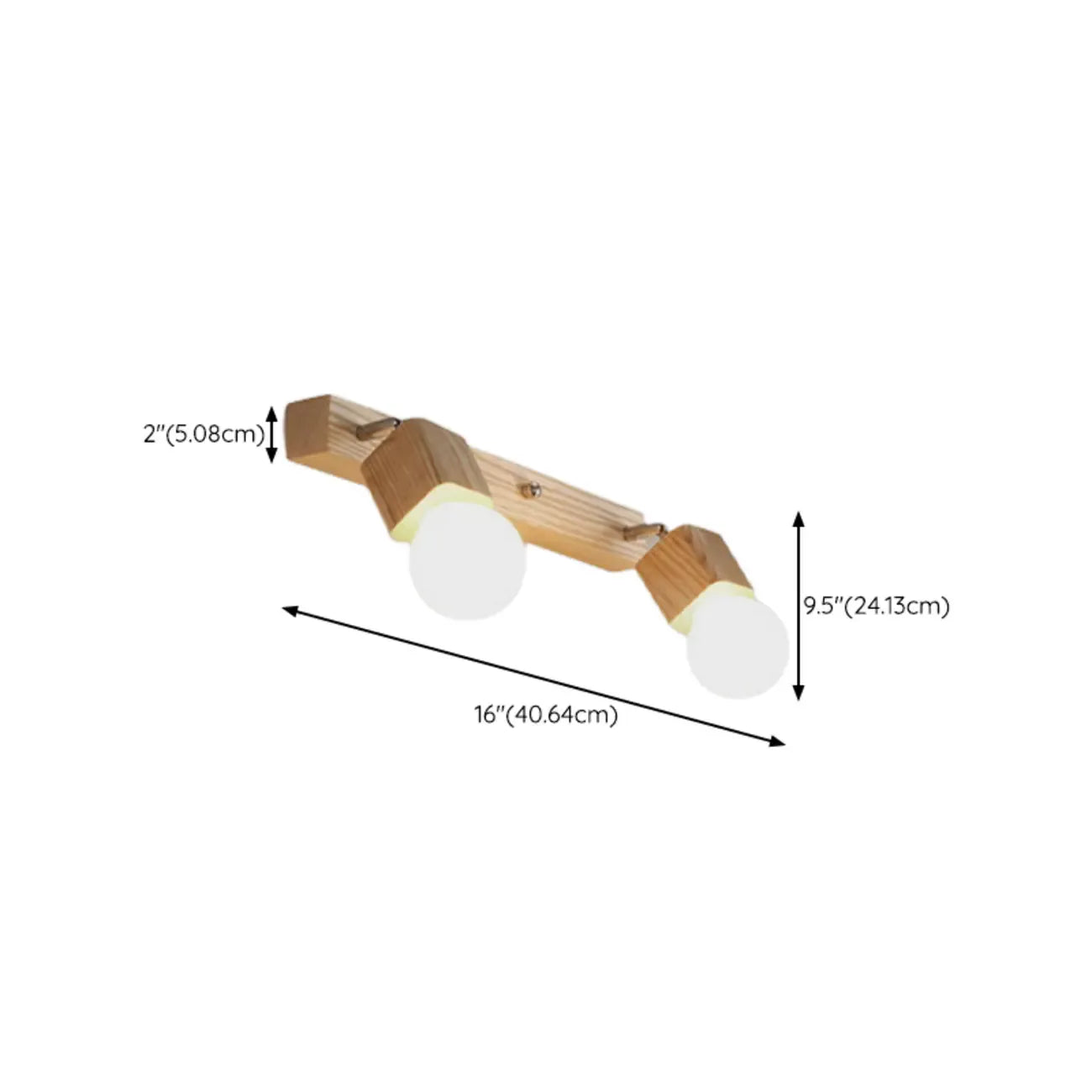 Applique murale moderne en bois à 3 lumières LED linéaires