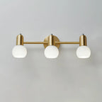 Applique murale moderne en verre blanc et or avec dôme, idéale pour salle de bain.