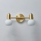 Applique murale moderne en verre blanc et or avec dôme, idéale pour salle de bain.
