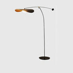 Lampadaire arqué moderne en métal noir et or de 63 pouces avec bras oscillant