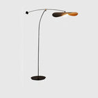 Lampadaire arqué moderne en métal noir et or de 63 pouces avec bras oscillant