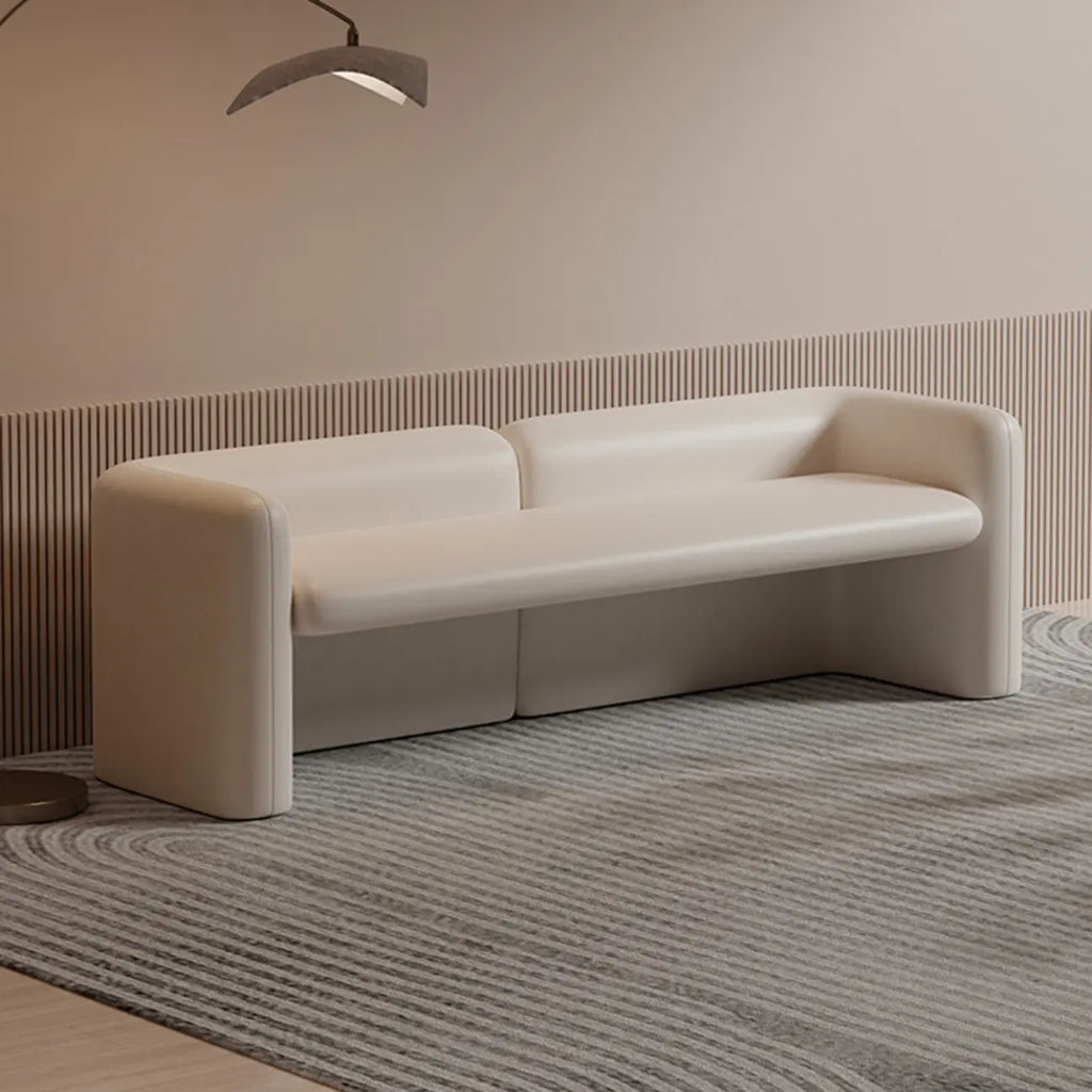 Banc de chambre moderne rembourré en cuir véritable