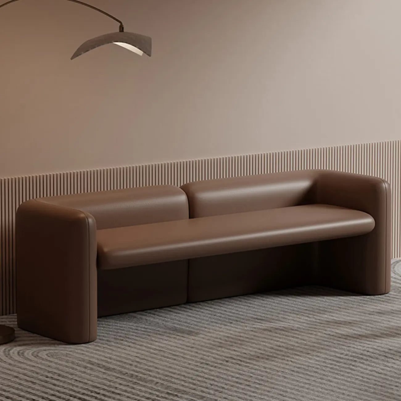 Banc de chambre moderne rembourré en cuir véritable