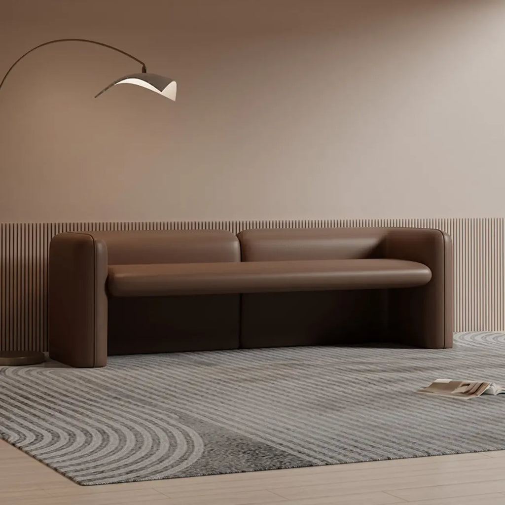 Banc de chambre moderne rembourré en cuir véritable