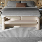 Banc de chambre moderne rembourré en cuir véritable