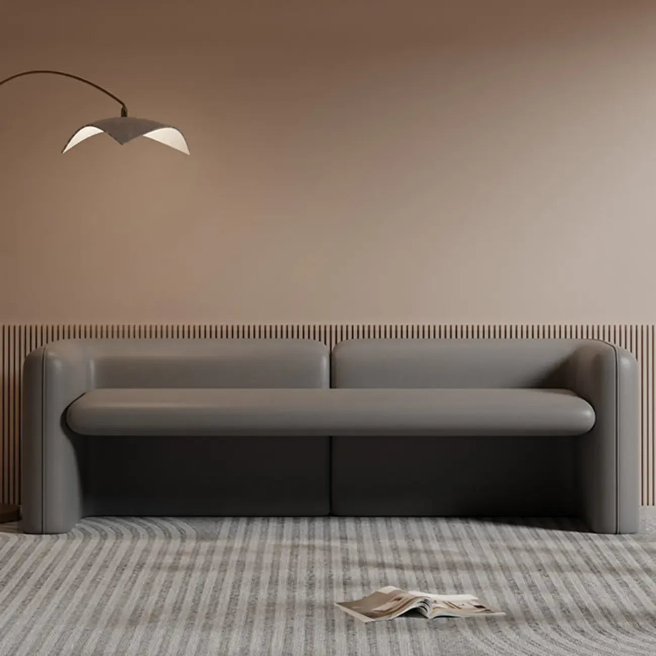 Banc de chambre moderne rembourré en cuir véritable