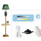 Lampadaire vertical luxueux en tissu vert plissé avec étagère