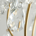 Suspension de cuisine élégante en cristal doré, chaîne réglable
