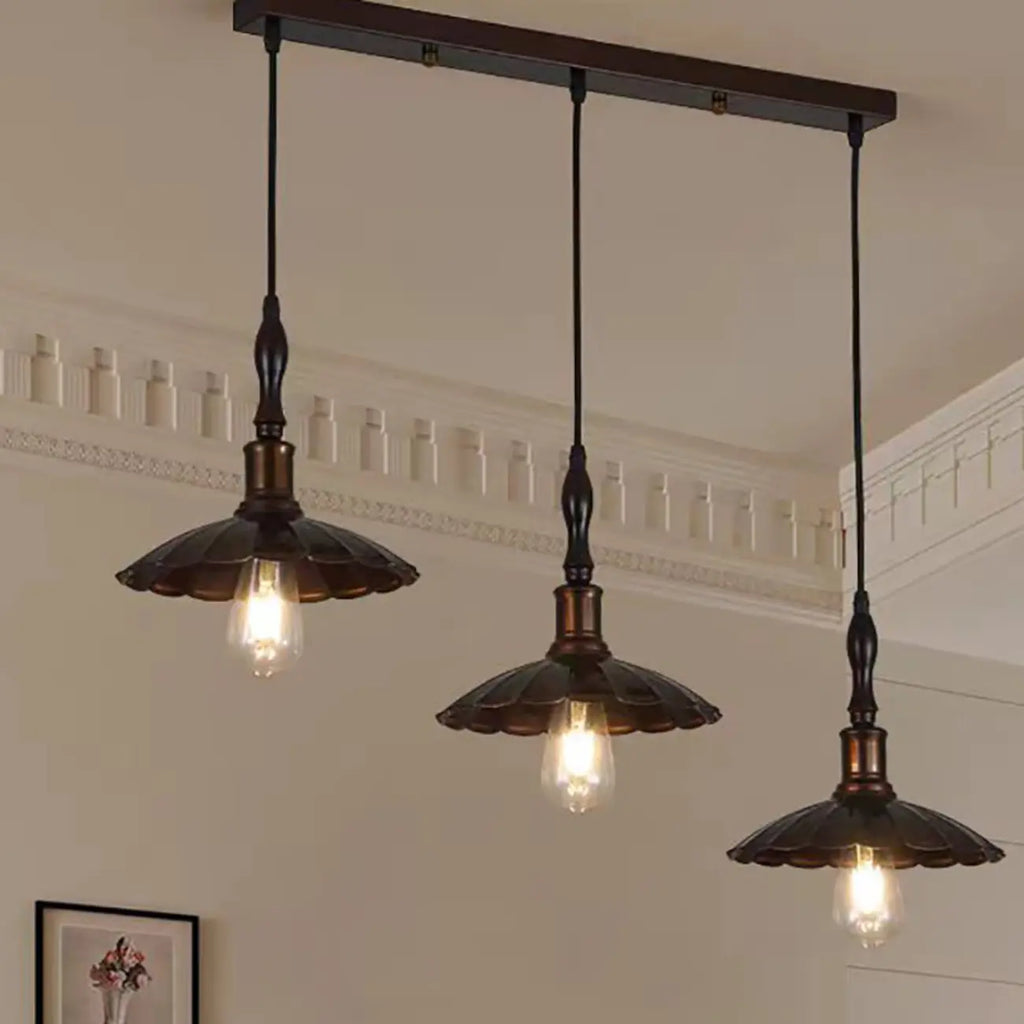 Suspension moderne rustique marron réglable pour îlot de cuisine