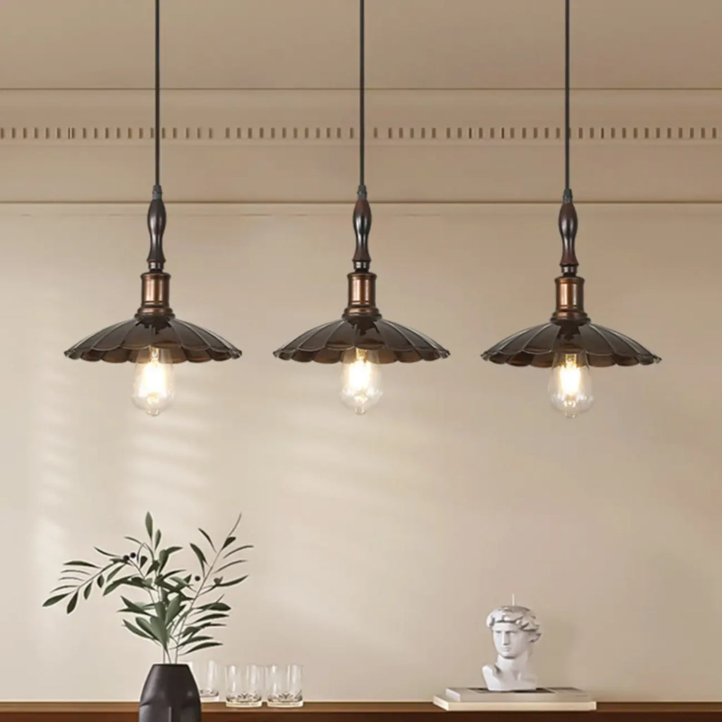 Suspension moderne rustique marron réglable pour îlot de cuisine
