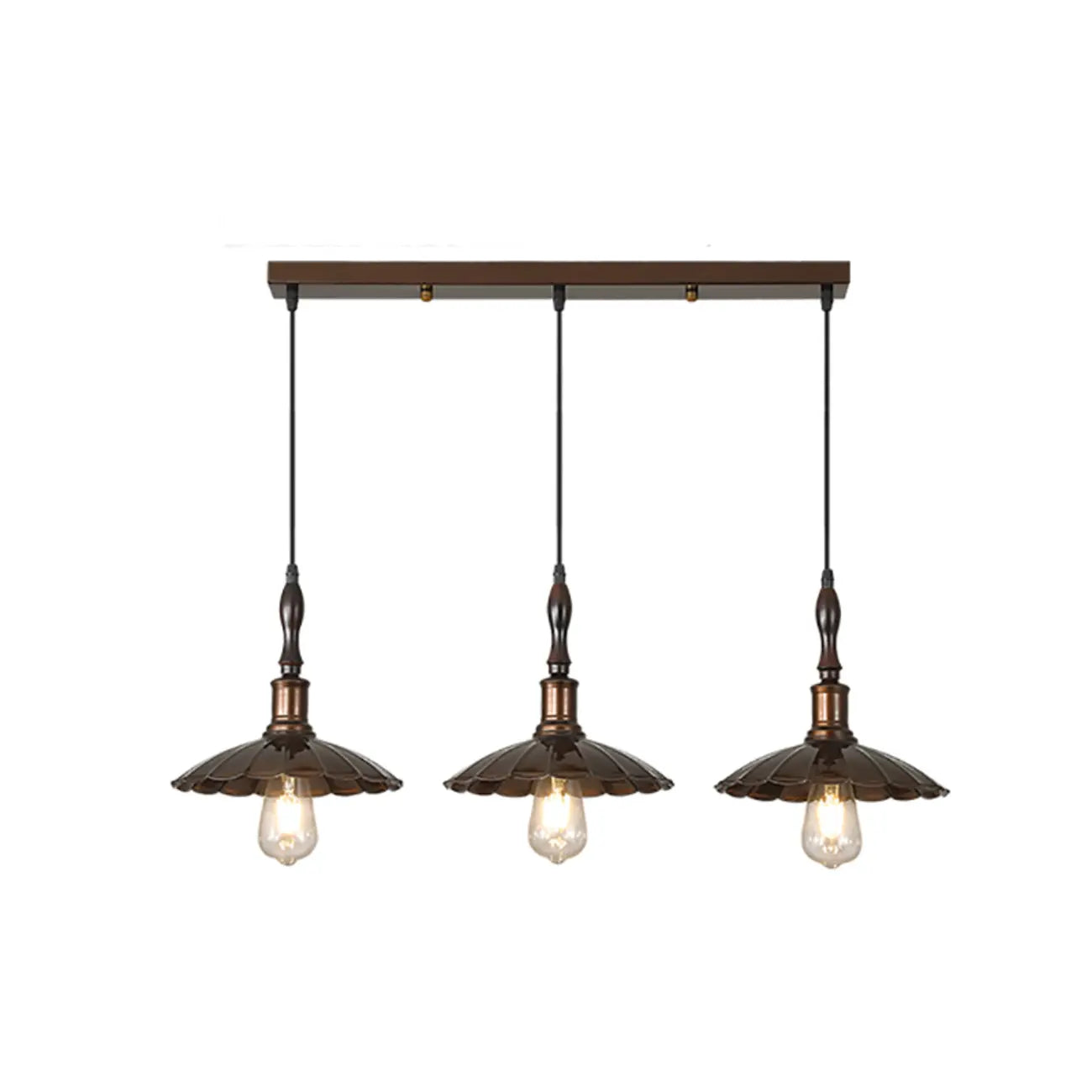 Suspension moderne rustique marron réglable pour îlot de cuisine