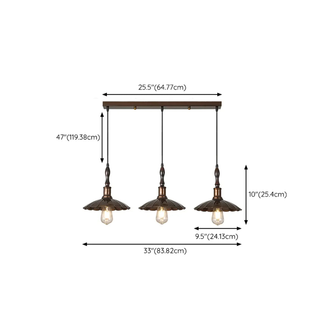 Suspension moderne rustique marron réglable pour îlot de cuisine