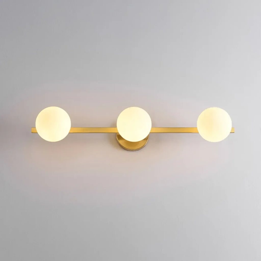 Applique murale moderne en verre doré avec globe pour salle de bain