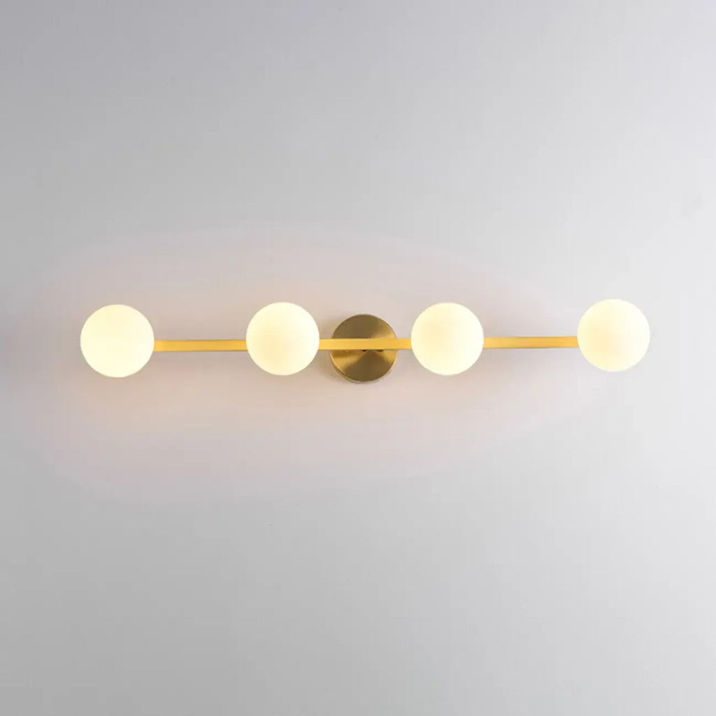 Applique murale moderne en verre doré avec globe pour salle de bain