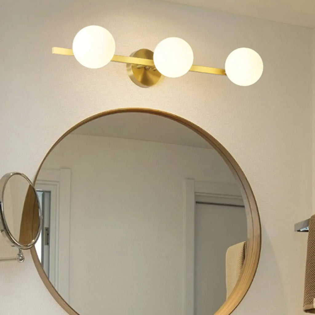 Applique murale moderne en verre doré avec globe pour salle de bain