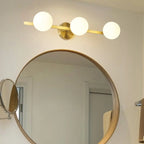 Applique murale moderne en verre doré avec globe pour salle de bain