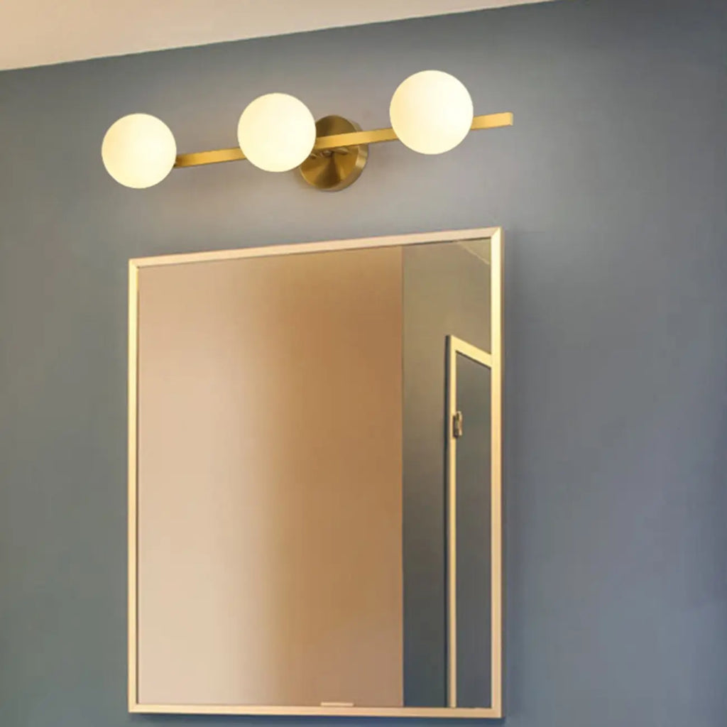 Applique murale moderne en verre doré avec globe pour salle de bain