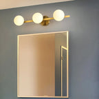 Applique murale moderne en verre doré avec globe pour salle de bain
