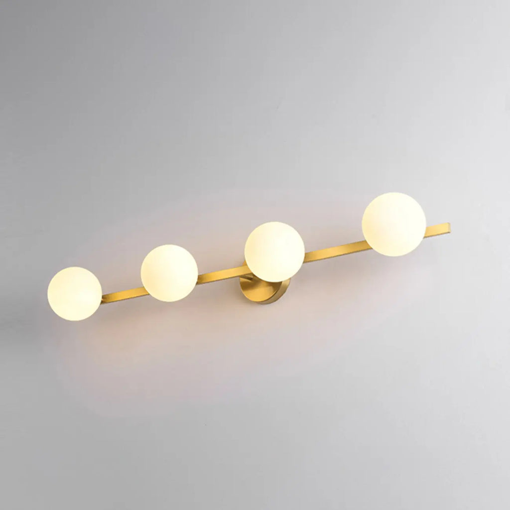 Applique murale moderne en verre doré avec globe pour salle de bain