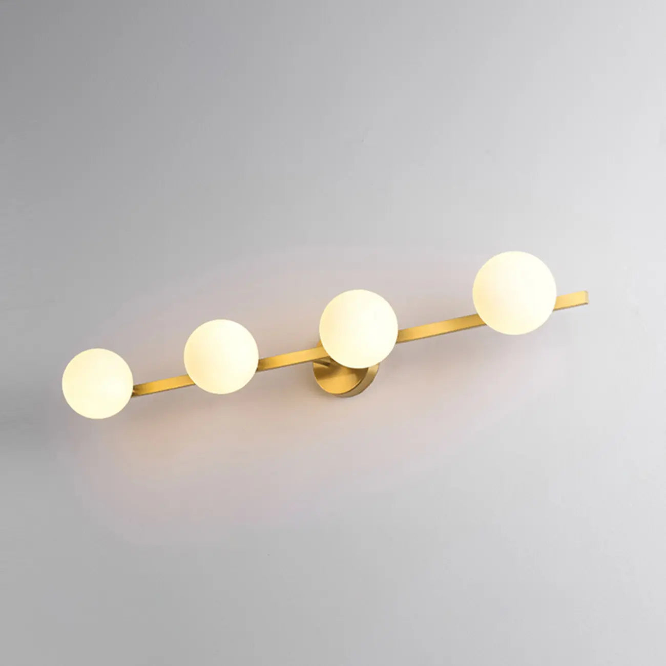 Applique murale moderne en verre doré avec globe pour salle de bain