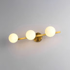 Applique murale moderne en verre doré avec globe pour salle de bain