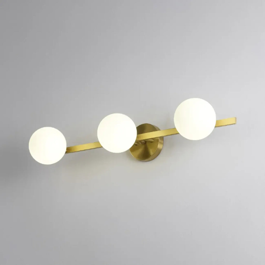 Applique murale moderne en verre doré avec globe pour salle de bain
