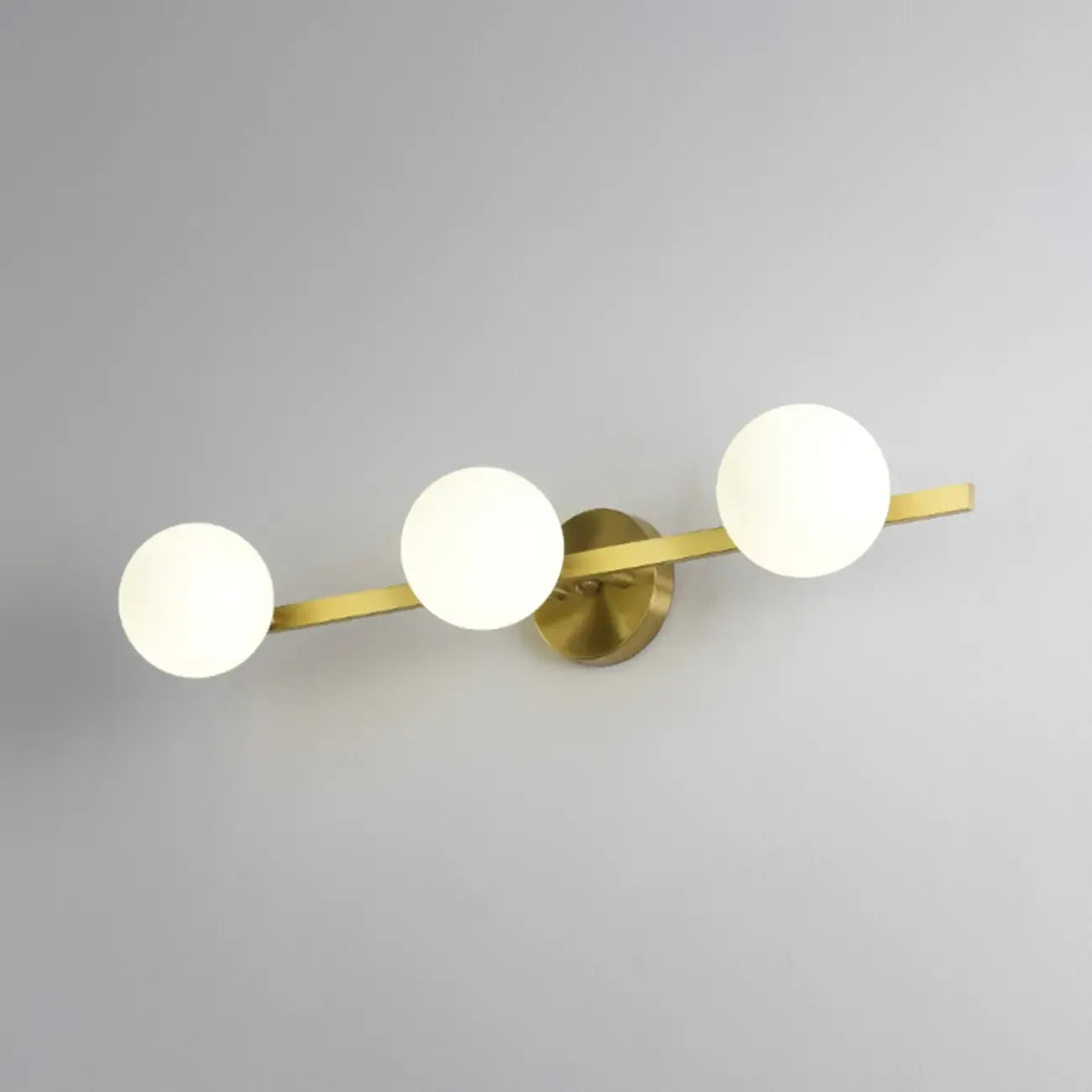 Applique murale moderne en verre doré avec globe pour salle de bain