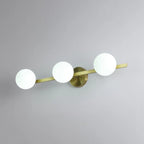 Applique murale moderne en verre doré avec globe pour salle de bain