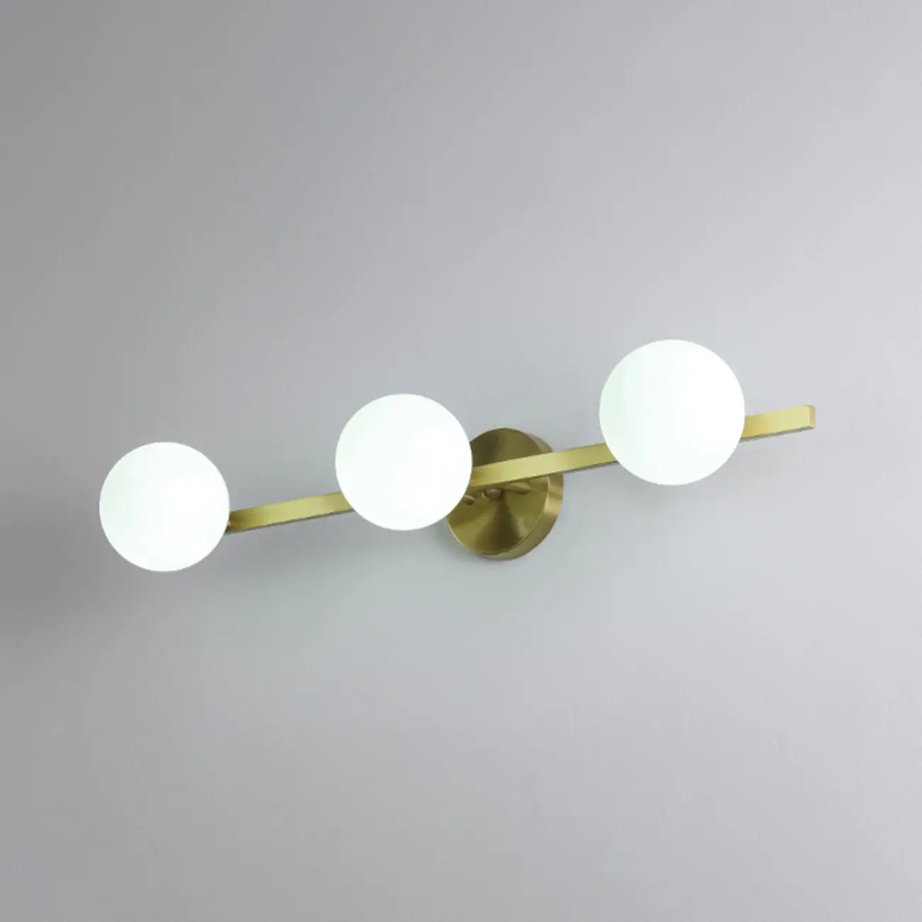 Applique murale moderne en verre doré avec globe pour salle de bain