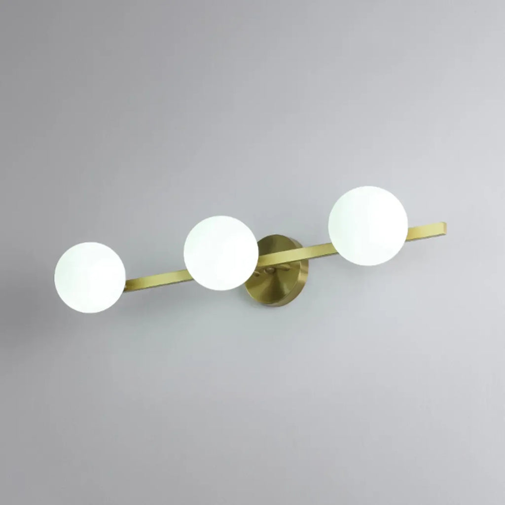 Applique murale moderne en verre doré avec globe pour salle de bain