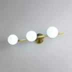 Applique murale moderne en verre doré avec globe pour salle de bain