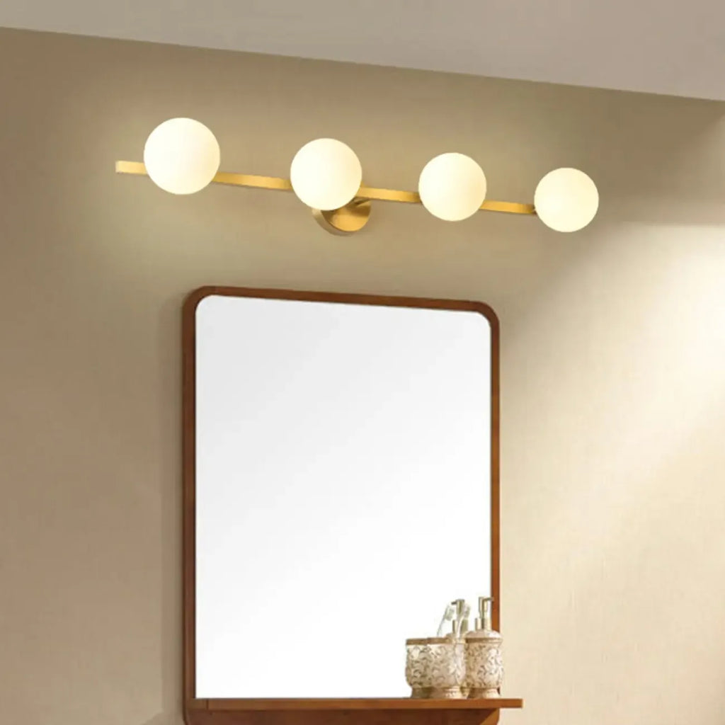 Applique murale moderne en verre doré avec globe pour salle de bain
