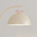 Lampada da terra ad arco con ripiano in ferro e ciotola color crema Arc Modern