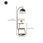 Lampada da terra ad arco con ripiano in ferro e ciotola color crema Arc Modern